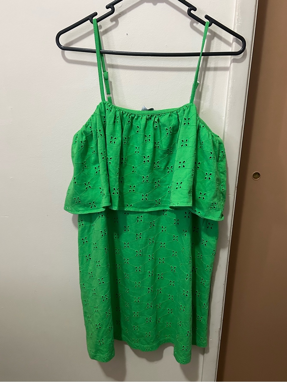 ASOS Design Green Eyelet Sundress with Ruffle - Picture 2 of 4